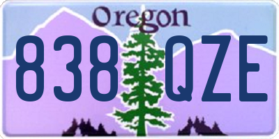 OR license plate 838QZE