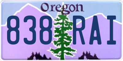 OR license plate 838RAI