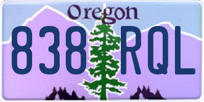 OR license plate 838RQL