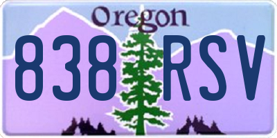 OR license plate 838RSV