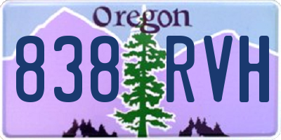 OR license plate 838RVH