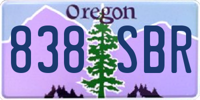 OR license plate 838SBR