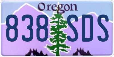OR license plate 838SDS