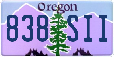 OR license plate 838SII