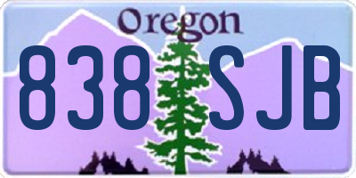 OR license plate 838SJB