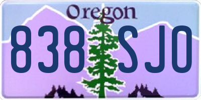 OR license plate 838SJO