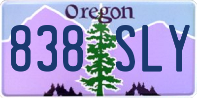 OR license plate 838SLY