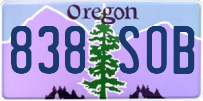 OR license plate 838SOB