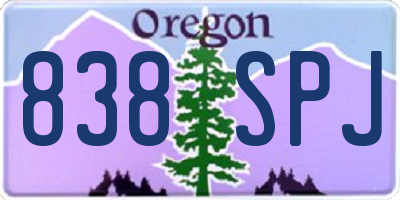 OR license plate 838SPJ