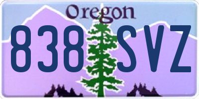 OR license plate 838SVZ