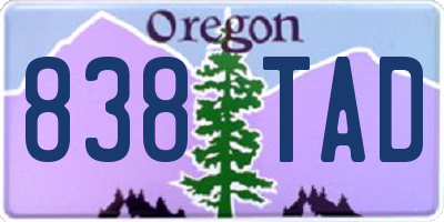 OR license plate 838TAD