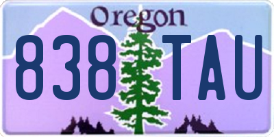 OR license plate 838TAU