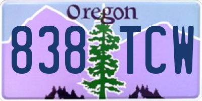 OR license plate 838TCW