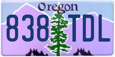 OR license plate 838TDL