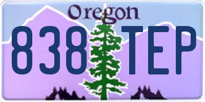 OR license plate 838TEP