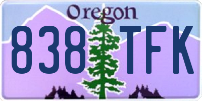 OR license plate 838TFK