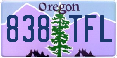 OR license plate 838TFL