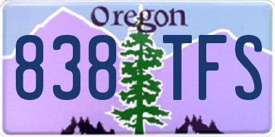 OR license plate 838TFS