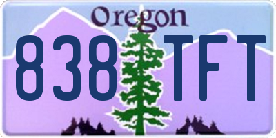 OR license plate 838TFT
