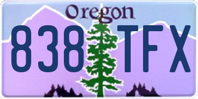 OR license plate 838TFX