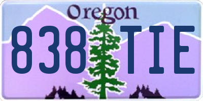 OR license plate 838TIE