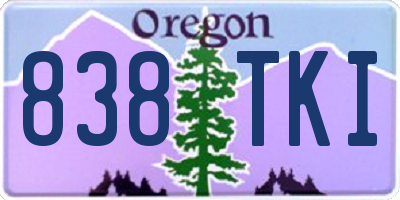 OR license plate 838TKI