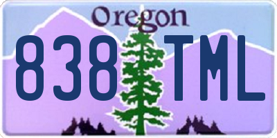 OR license plate 838TML
