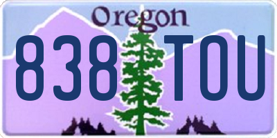 OR license plate 838TOU