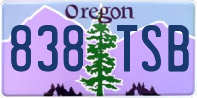 OR license plate 838TSB