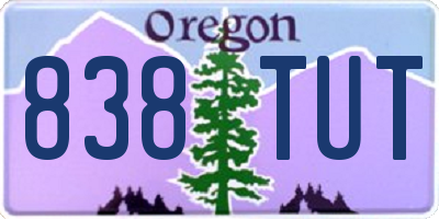 OR license plate 838TUT