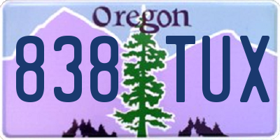 OR license plate 838TUX
