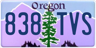 OR license plate 838TVS