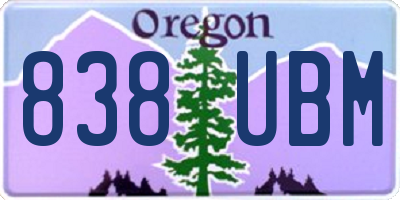 OR license plate 838UBM