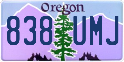 OR license plate 838UMJ