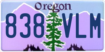 OR license plate 838VLM