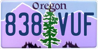 OR license plate 838VUF