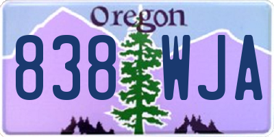 OR license plate 838WJA