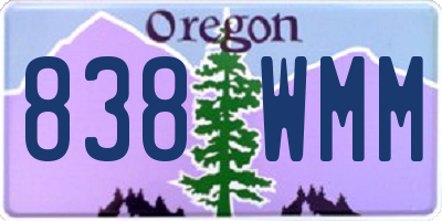 OR license plate 838WMM