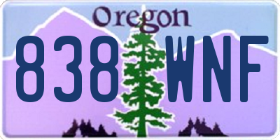 OR license plate 838WNF