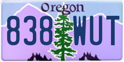 OR license plate 838WUT