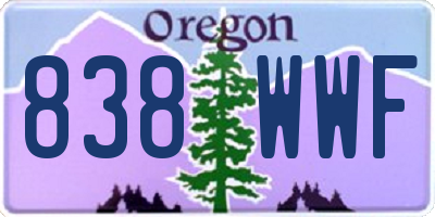 OR license plate 838WWF