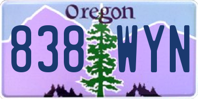 OR license plate 838WYN