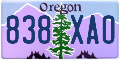 OR license plate 838XAO
