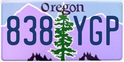 OR license plate 838YGP