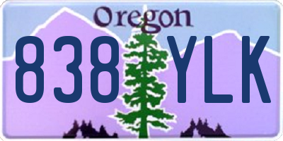 OR license plate 838YLK