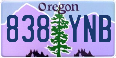 OR license plate 838YNB