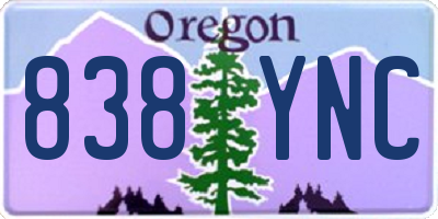 OR license plate 838YNC