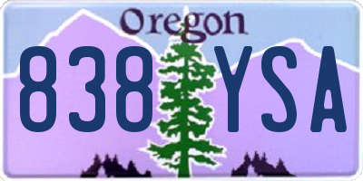OR license plate 838YSA