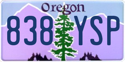 OR license plate 838YSP