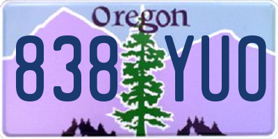 OR license plate 838YUO